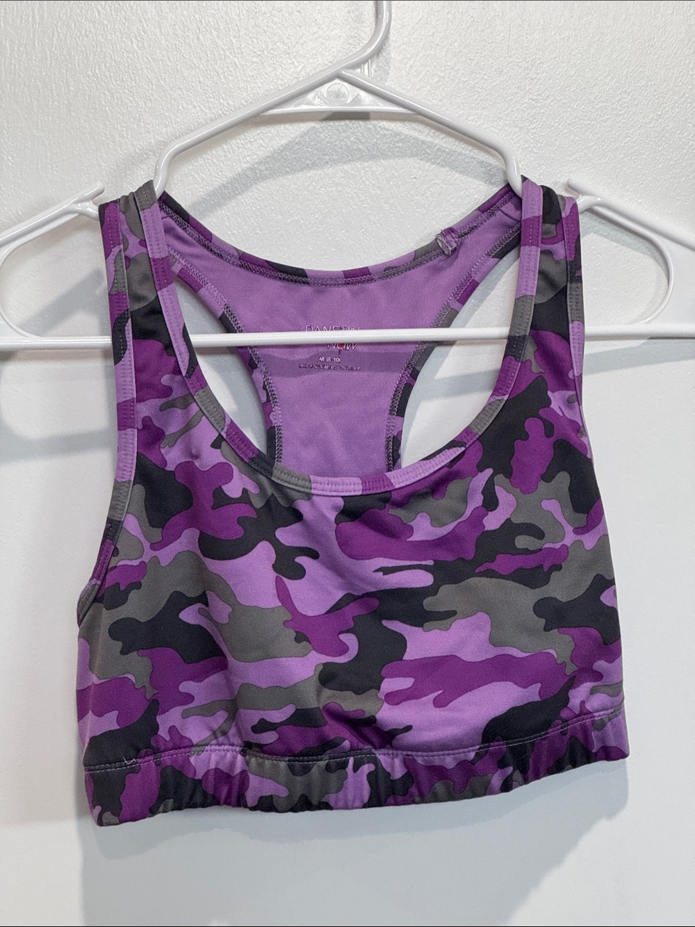 Danskin Now Purple Camo Racerback Sports Bra